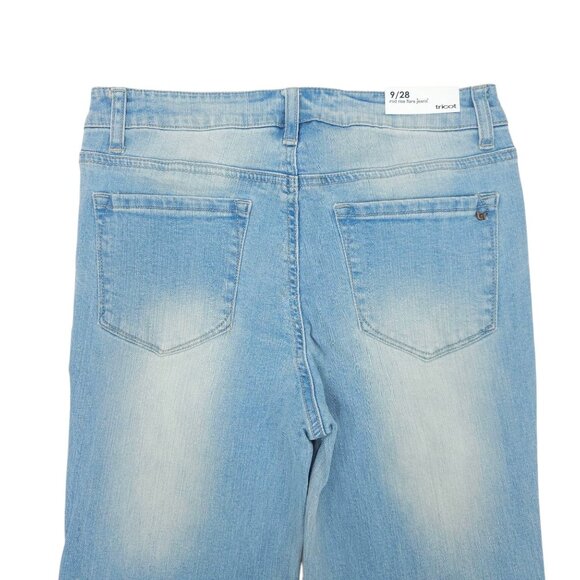 Tricot by C'est Toi Mid Rise Flare Jeans Womens Size 9/28 Stretch Light Wash NEW - Picture 11 of 15